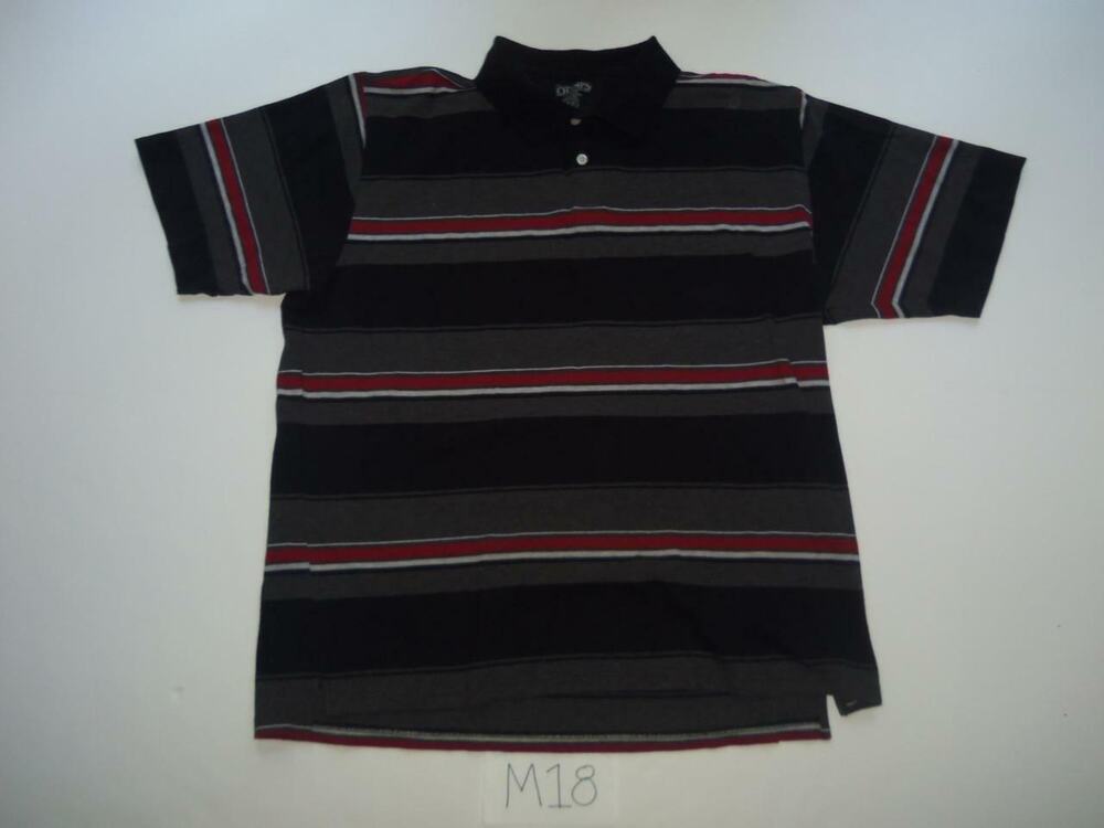 Champs Sports Polo Shirt Size 3XL Black Red Gray Stripes Mens -0220M18